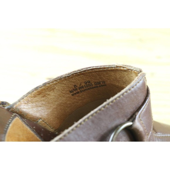 Born Shoes 8 Womens Brown 39 Leather Mules Clogs Wedge Slip Ons Comfort - Picture 7 of 7